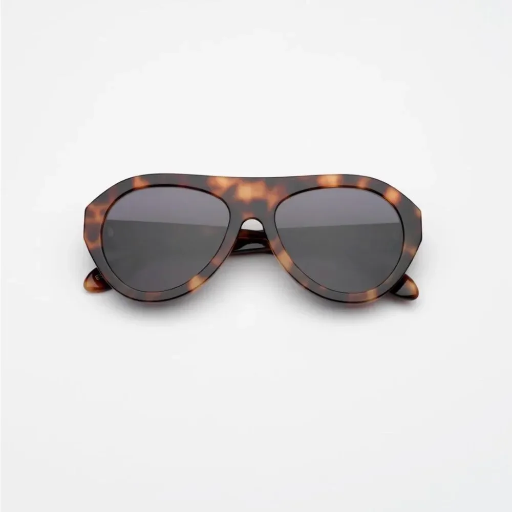 NEW EDERA AVENA  FLAME HAVANA ACETATE SUNGLASSES IN Turquoise